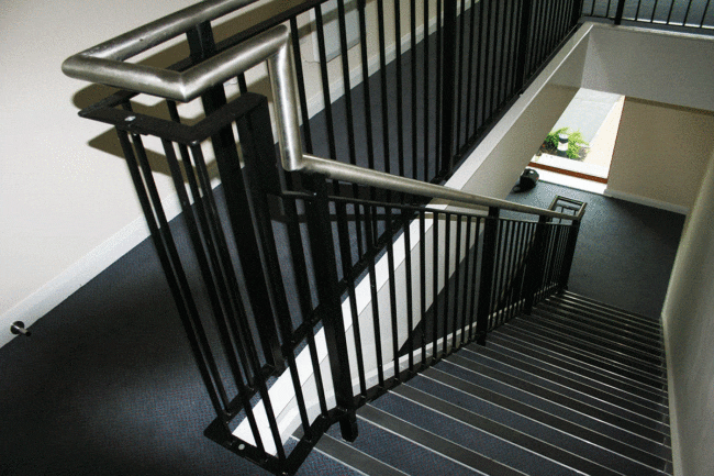 horizontal Internal black steel railings for stairs