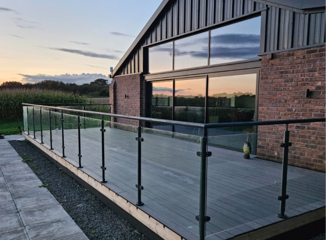 Glass Balustrade with Anthracite Grey Posts case study